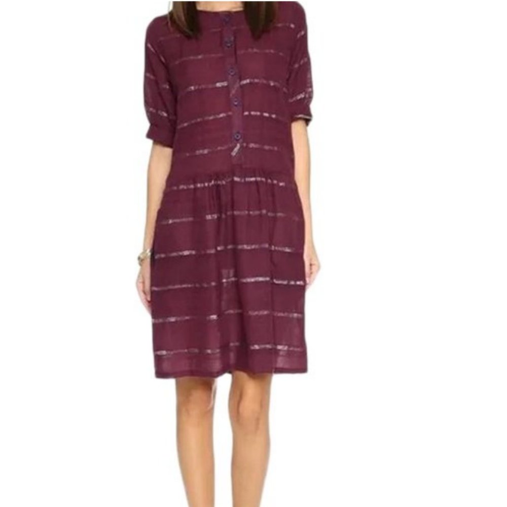 Ace & Jig Metallic Arbor Burgundy Dress